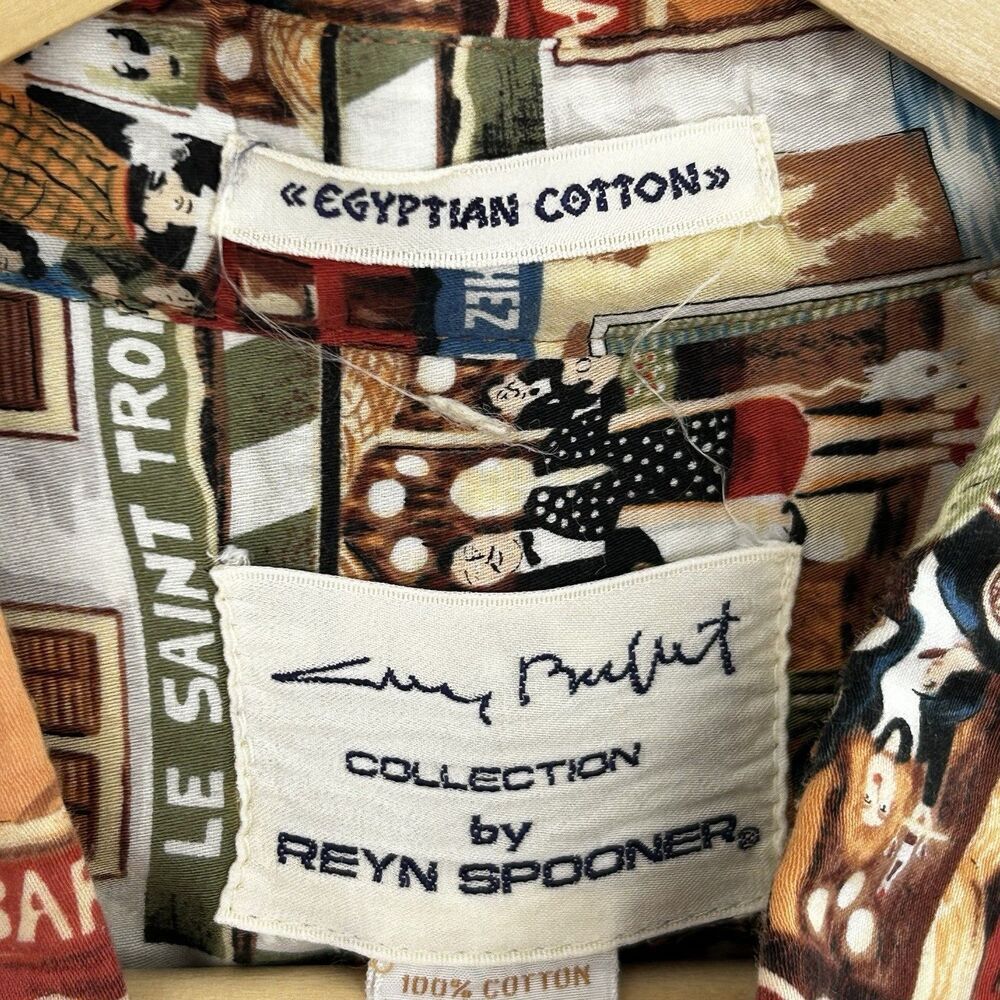 Reyn Spooner Guy Buffet Button Down Shirt Size Large Egyptian Cotton St. Tropez - Picture 4 of 7